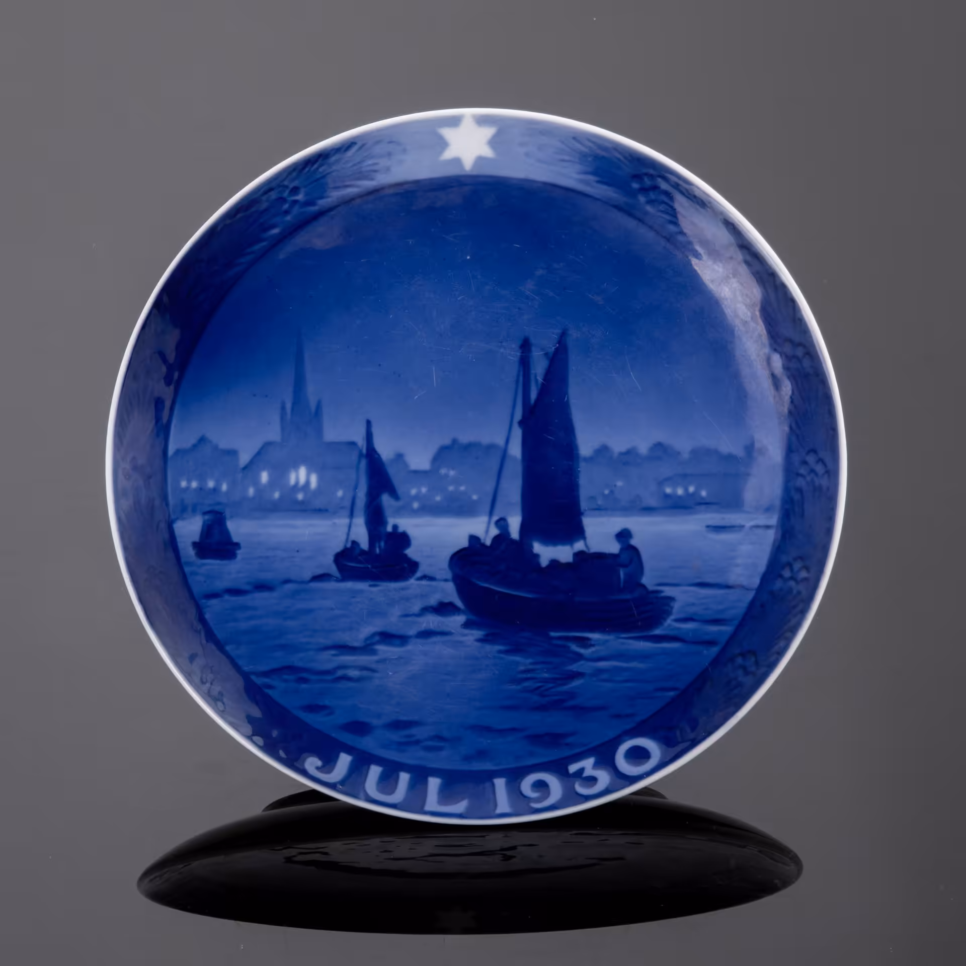 Тарелка настенная "Парусники. Июль 1930", Royal Copenhagen