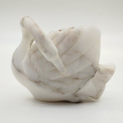 Кашпо "Мраморный лебедь", мрамор, резьба, СССР, 1950-1980 гг.