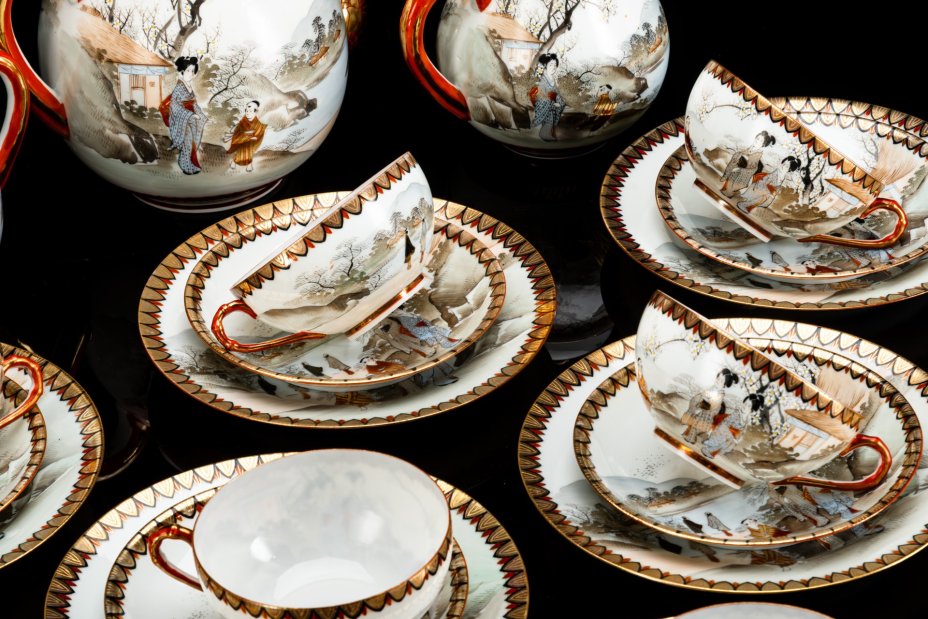 Чайный сервиз "Прогулка гейш ранней весной" на 6 персон (21 предмет)