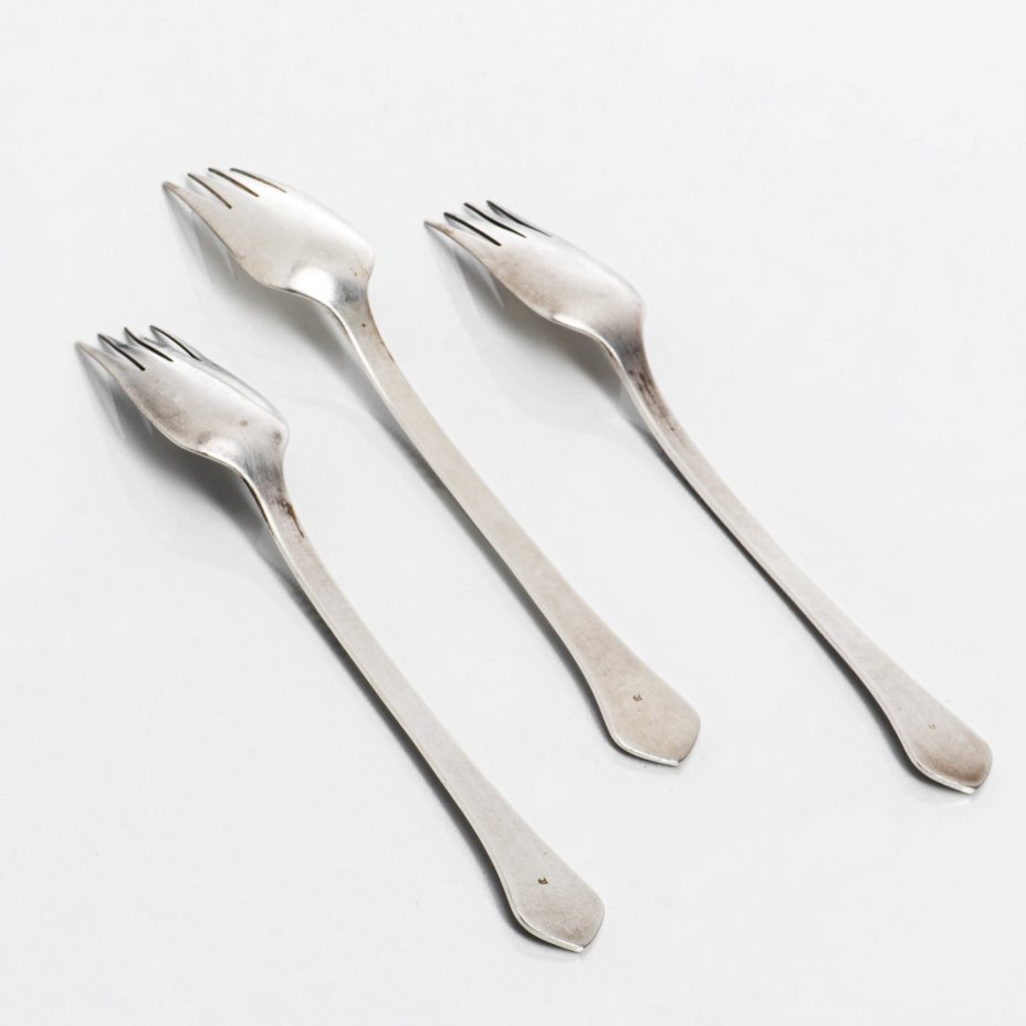 Набор из 3 вилок, мельхиор, Таллинский ювелирный завод, СССР, 1970-1990 гг.