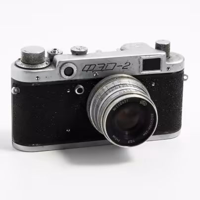 Фотоаппарат "ФЭД-2" с объективом "Индустар-26м" в оригинальном кофре, Харьковский машиностроительный завод им. Дзержинского (ФЭД)
