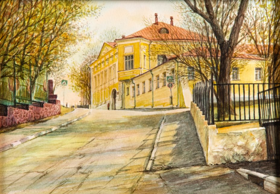 И.В. Назаров "Ул. Остоженка. Центр Оперного Пения Г. Вишневской", Москва