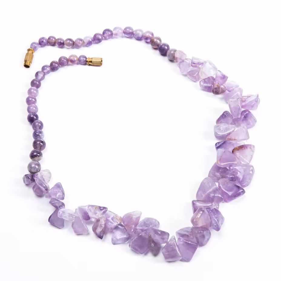 Бусы винтажные из кварца, камень, леска, латунь, СССР, 1960-1980 гг.