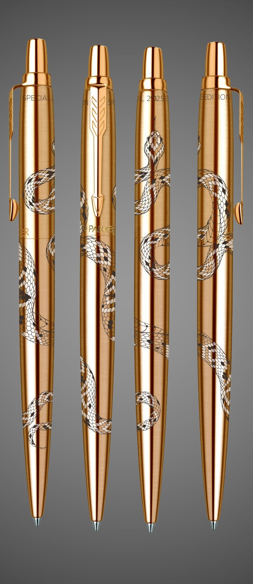 Шариковая ручка Parker Jotter SNAKE Special Edition Gold GT, стержень: F, цвет чернил: blue в подарочной упаковке., Лаки и смолы: лак, нержавеющая сталь