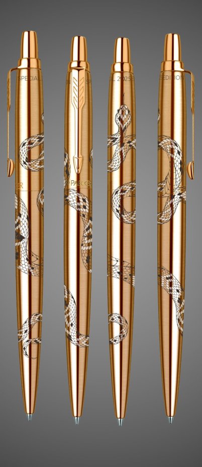 Шариковая ручка Parker Jotter SNAKE Special Edition Gold GT, стержень: F, цвет чернил: blue в подарочной упаковке., Лаки и смолы: лак, нержавеющая сталь
