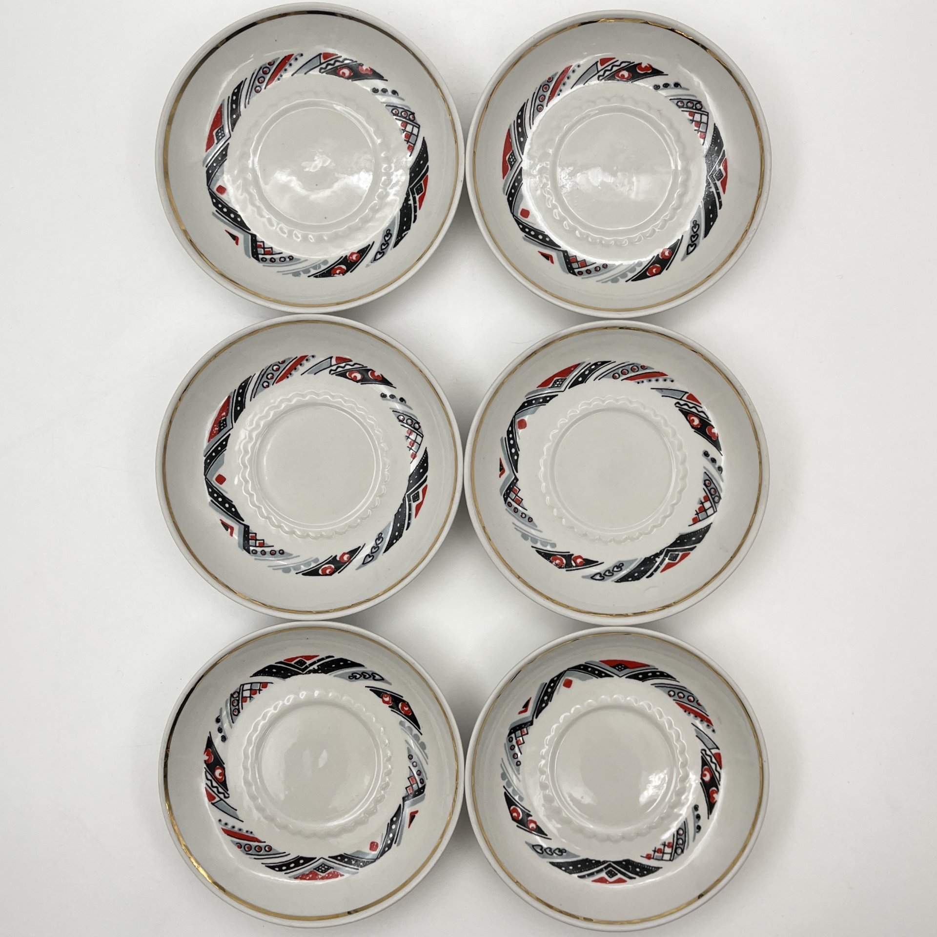 Набор из 6 чайных пар, фарфор, крытье, золочение, Тернопольский фарфоровый завод, СССР, 1975-1991 гг.