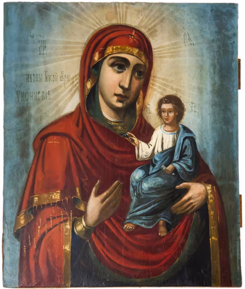 Икона Божией Матери "Тихвинская", дерево, Российская Империя, 1880-1890 гг.