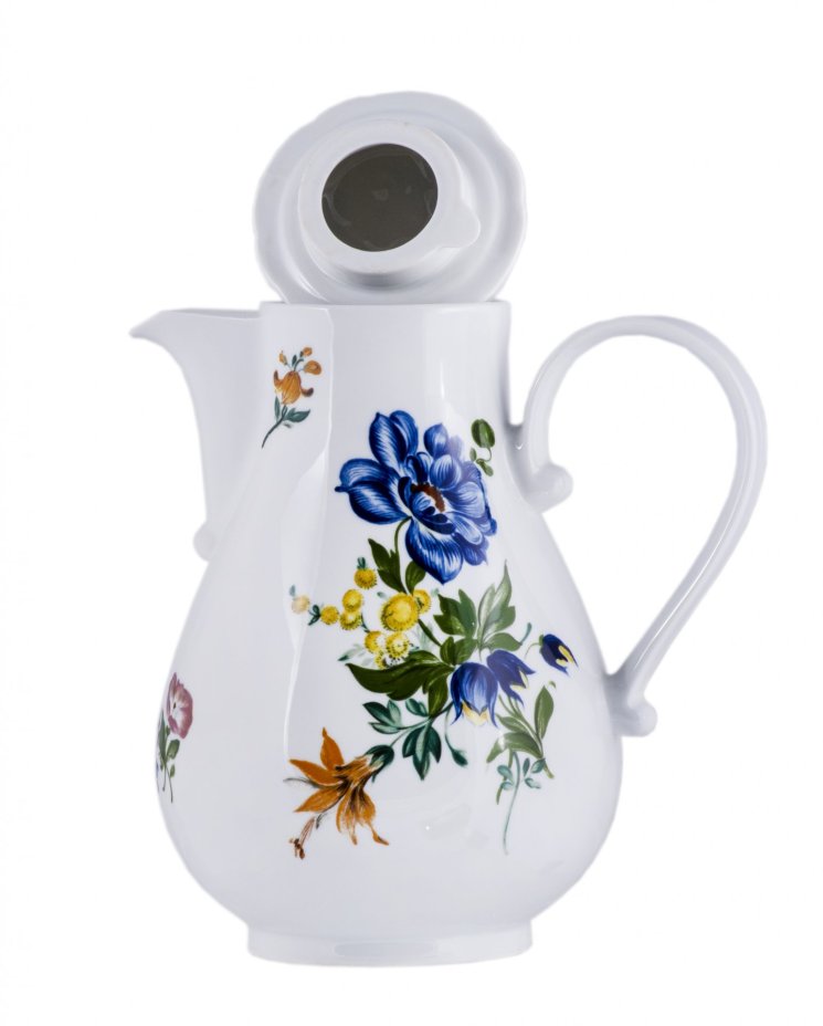 Кофейник "Букеты цветов", фарфор, деколь, завод "Kahla", Германия, 1957-1980 гг.