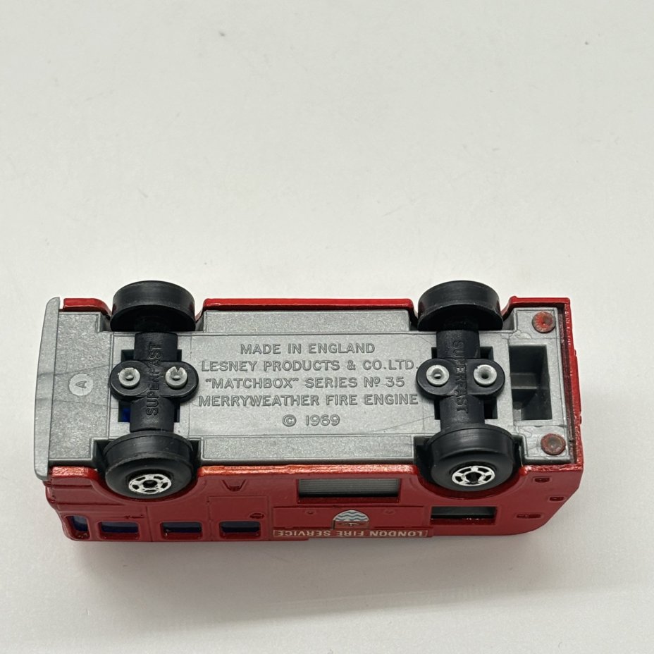 Модель машины (игрушка) "Merryweather fire engine" в оригинальной коробке, Matchbox, пластик, металл, Великобритания, 1969 г.