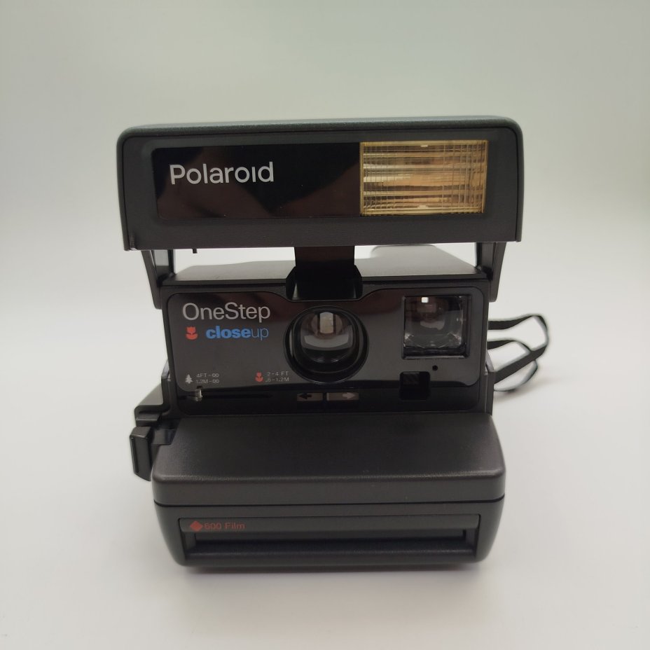 Фотоаппарат Polaroid OneStep closeup в родной упаковке, пластик, металл, картон, Polaroid, Великобритания, 1990-2000 гг., Polaroid