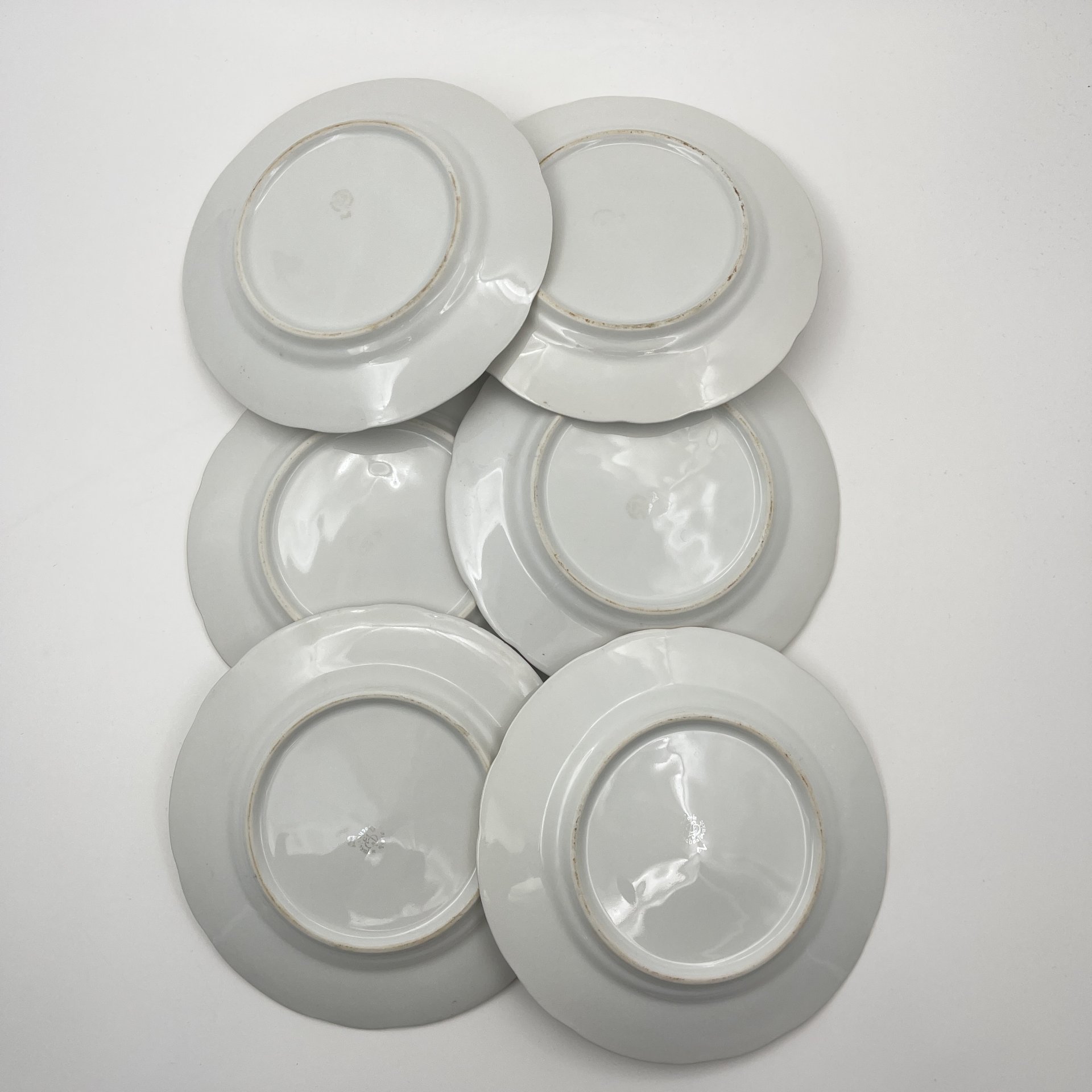 Набор из 6-ти десертных  тарелок с цветочным декором, "Gebrüder Benedikt", фарфор, деколь, золочение, Чехословакия, 1960-1990 гг.