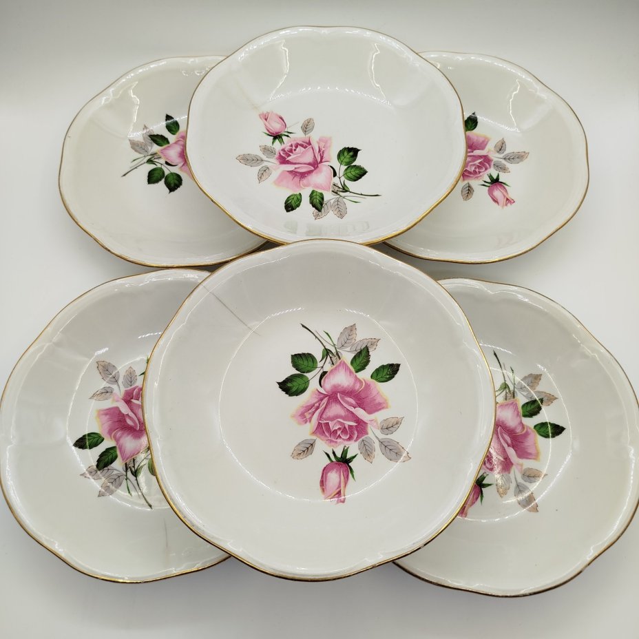 Набор из 6-ти тарелок "Роза" из сервиза "Chenonceaux", Gien