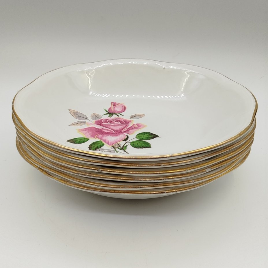 Набор из 6-ти тарелок "Роза" из сервиза "Chenonceaux", Gien