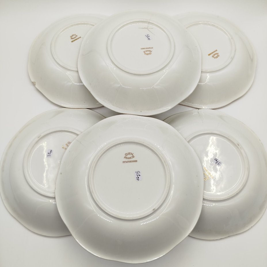 Набор из 6-ти тарелок "Роза" из сервиза "Chenonceaux", Gien