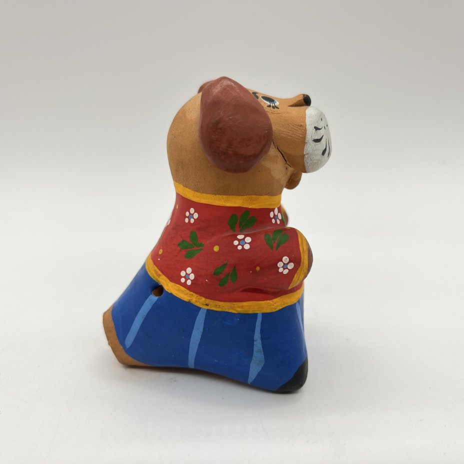 Игрушка-свистулька "Собака", глина, роспись, Россия, 1990-2000 гг.