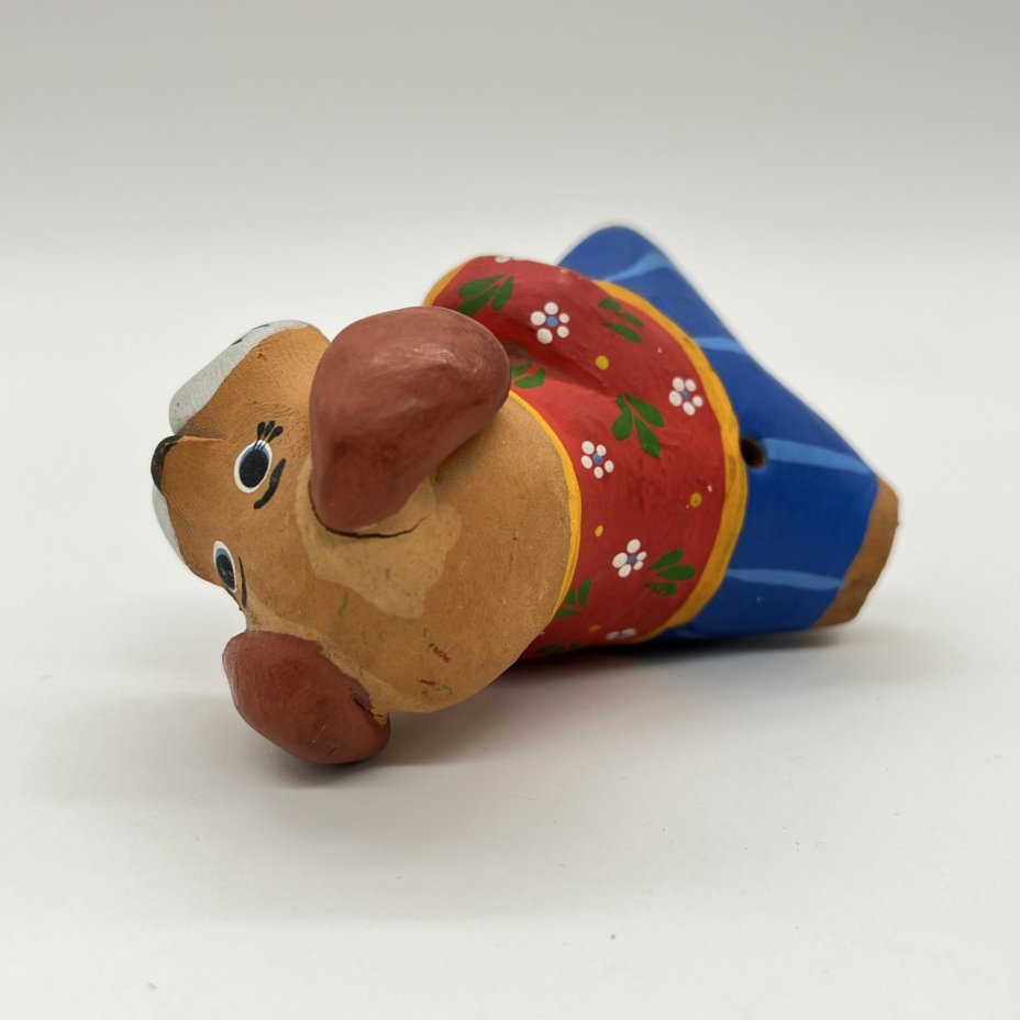 Игрушка-свистулька "Собака", глина, роспись, Россия, 1990-2000 гг.