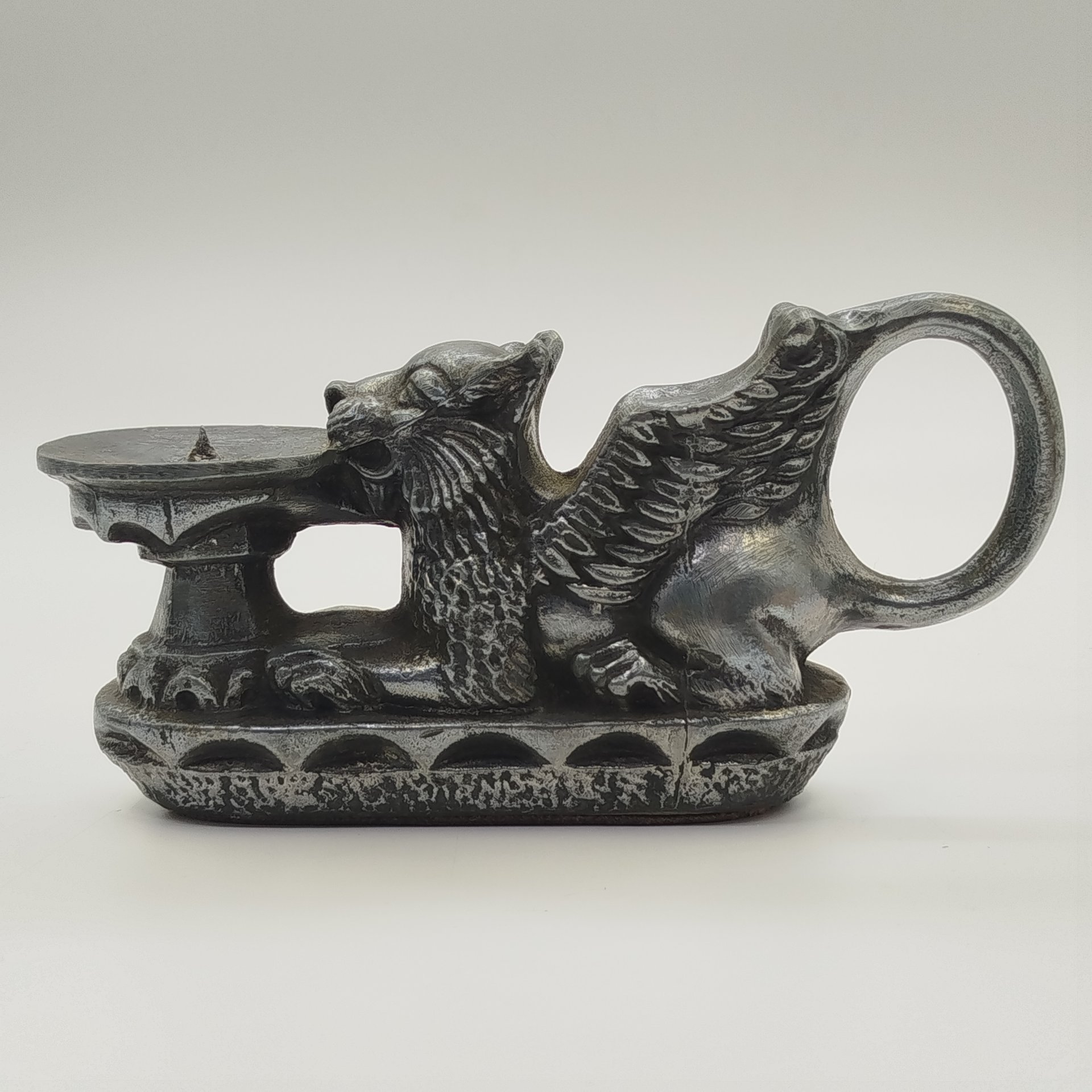 Подсвечник "Грифон", силумин, литье, СССР, 1980-1990 гг.