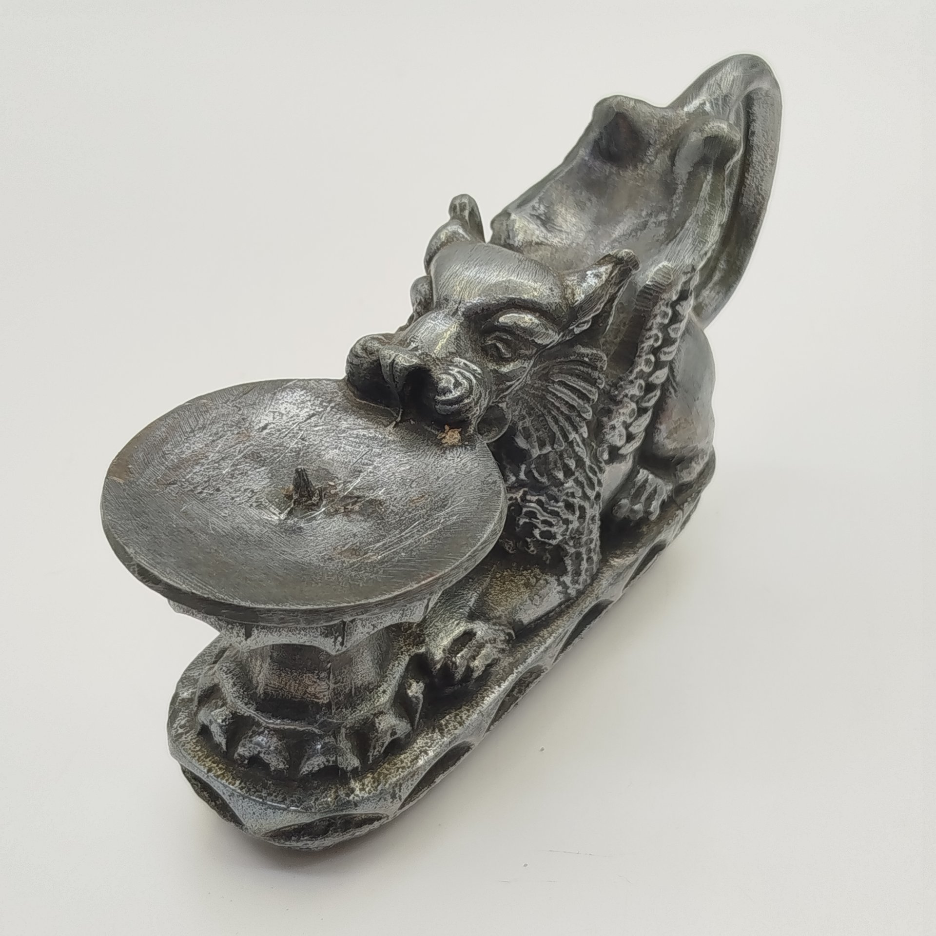 Подсвечник "Грифон", силумин, литье, СССР, 1980-1990 гг.