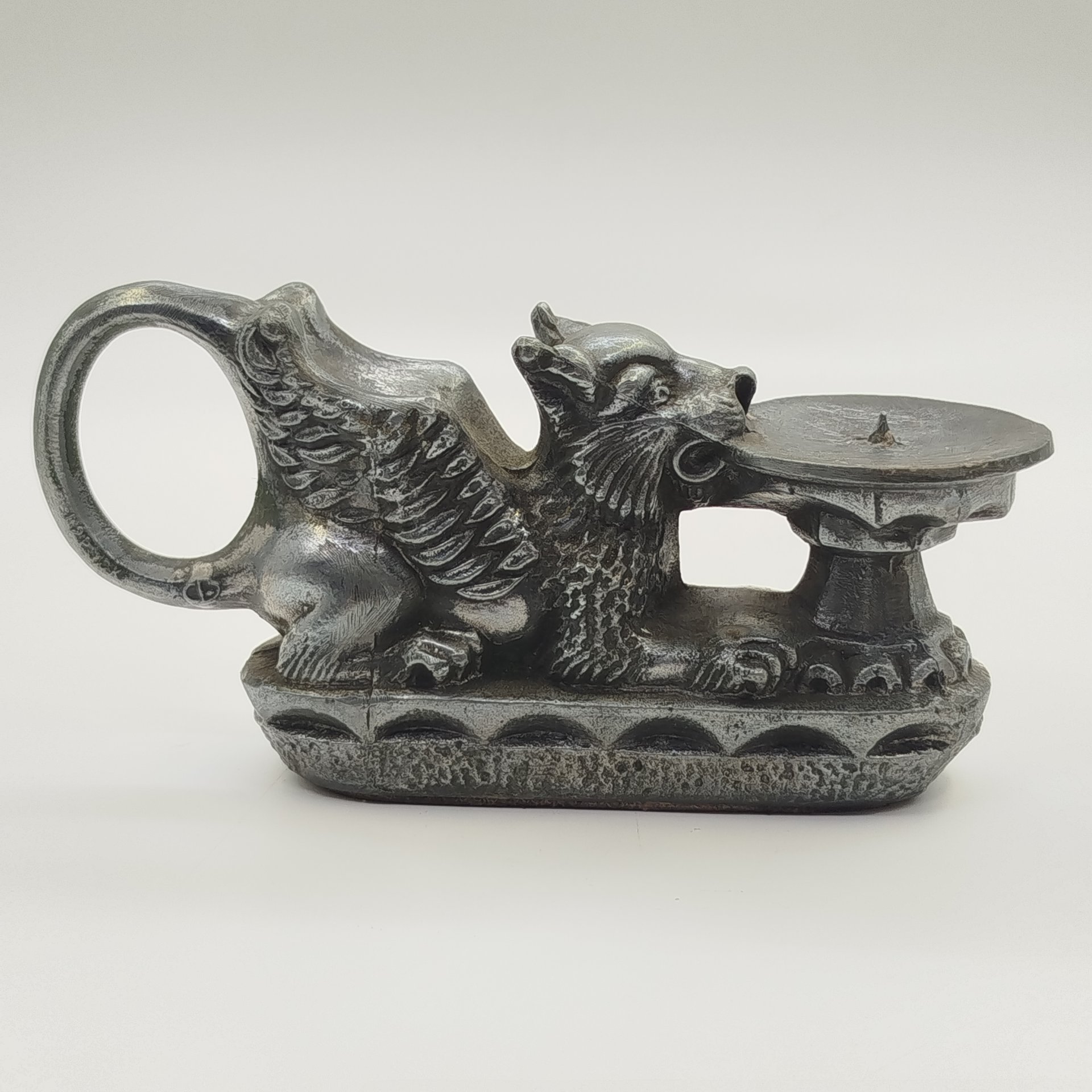 Подсвечник "Грифон", силумин, литье, СССР, 1980-1990 гг.