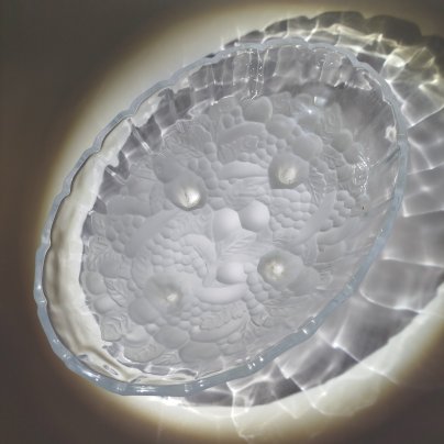 Фруктовница, украшенная декором в виде винограда, Indiana Glass Co.