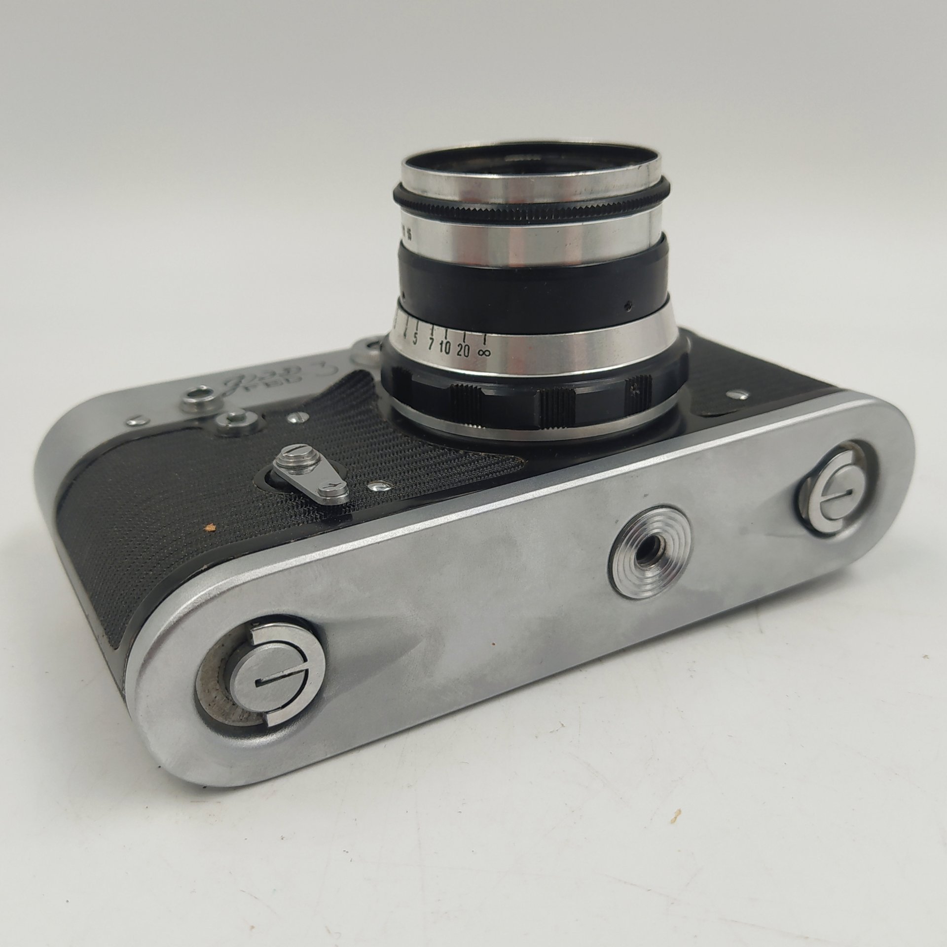 Фотоаппарат "ФЭД-3" с объективом "Индустар-61 Л/Д" в оригинальном кофре, металл, стекло, кожа, Харьковский машиностроительный завод им. Дзержинского (ФЭД), СССР, 1961-1983 гг., Харьковский машиностроительный завод им. Дзержинского (ФЭД)
