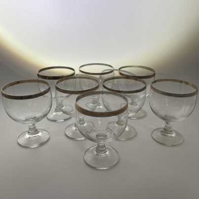 Набор из 8-ми бокалов с золотой каймой