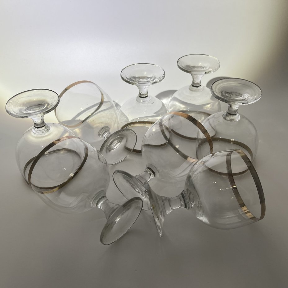 Набор из 8-ми бокалов с золотой каймой