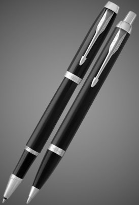 Набор Parker: Ручка роллер и Шариковая ручка Parker IM Core Black CT, Лаки и смолы: лак, латунь