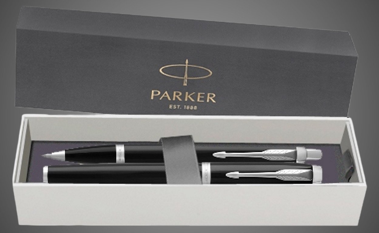Набор Parker: Ручка роллер и Шариковая ручка Parker IM Core Black CT, Лаки и смолы: лак, латунь