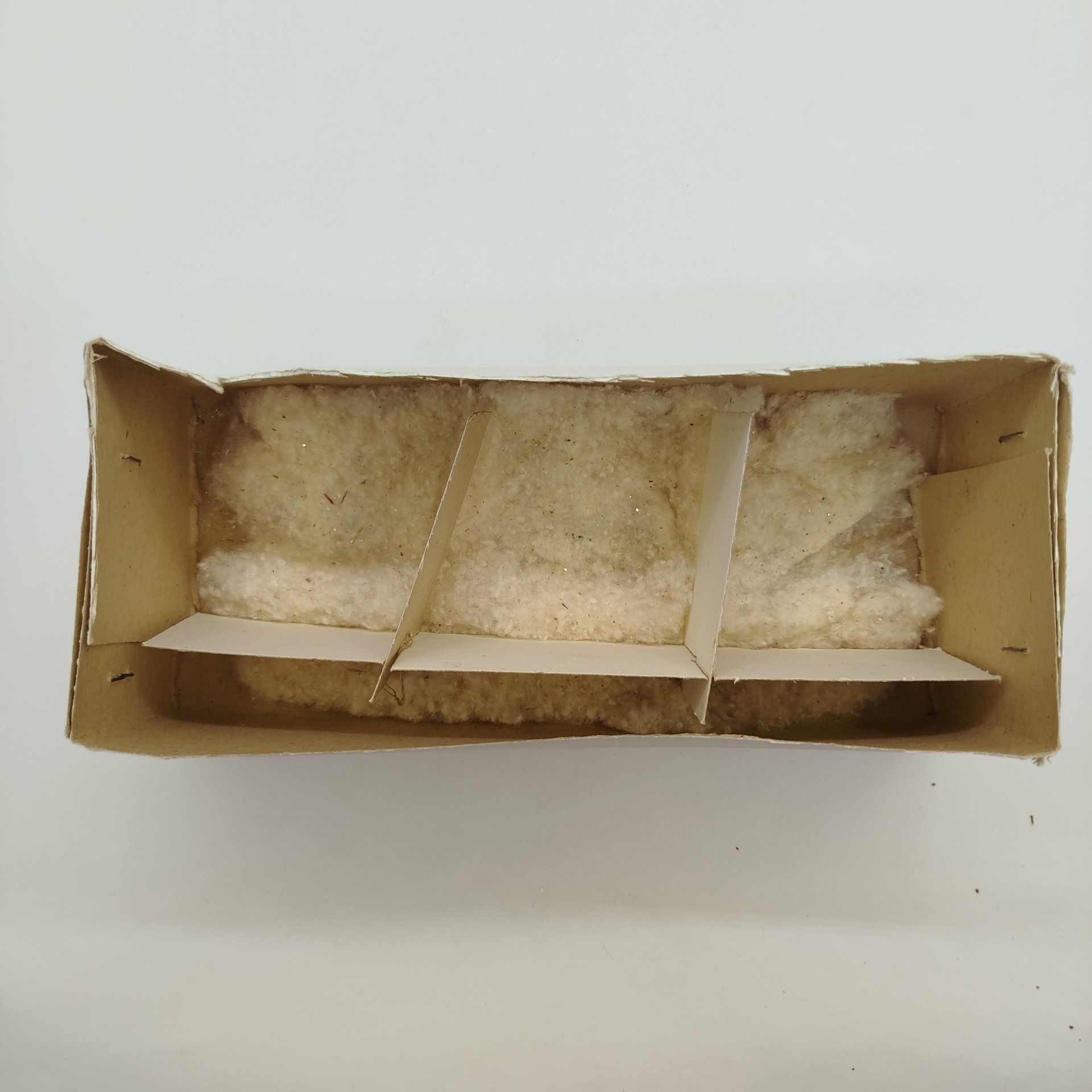 Набор елочных игрушек в родной коробке, стекло, картон, вата, СССР, 1970-1990 гг.