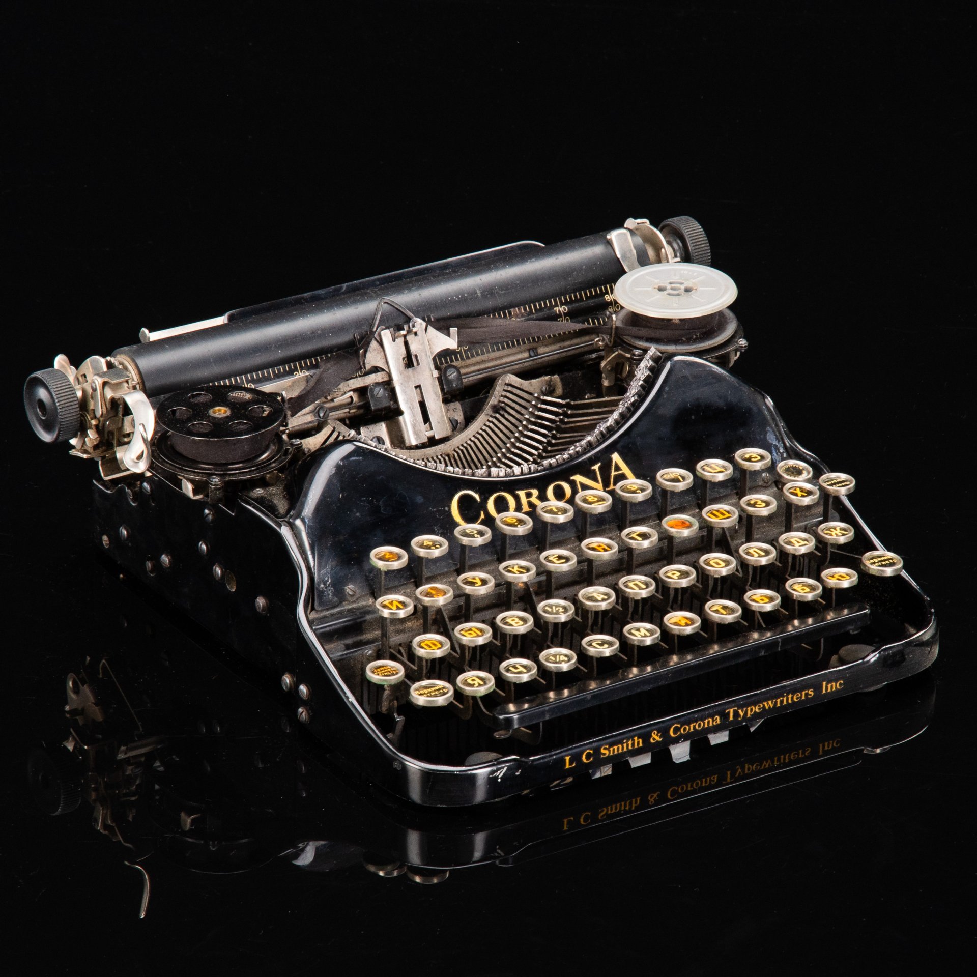 Машинка печатная "Corona" в оригинальном кофре, металл, бакелит, крашение, Corona, США, 1900-1920 гг., Corona