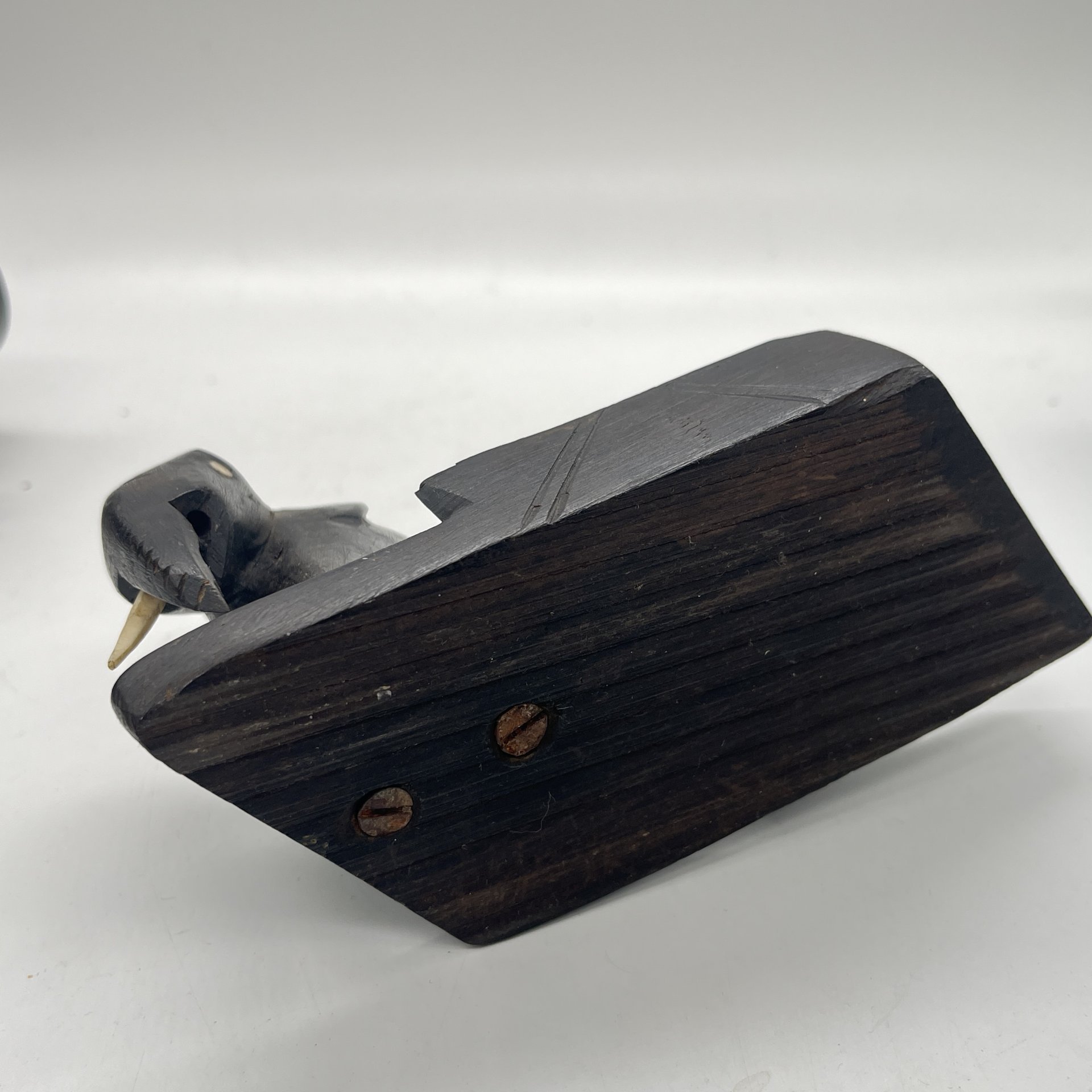 Пепельница "Слон", дерево, кость, резьба, инкрустация, Африка, 1980-2000 гг.