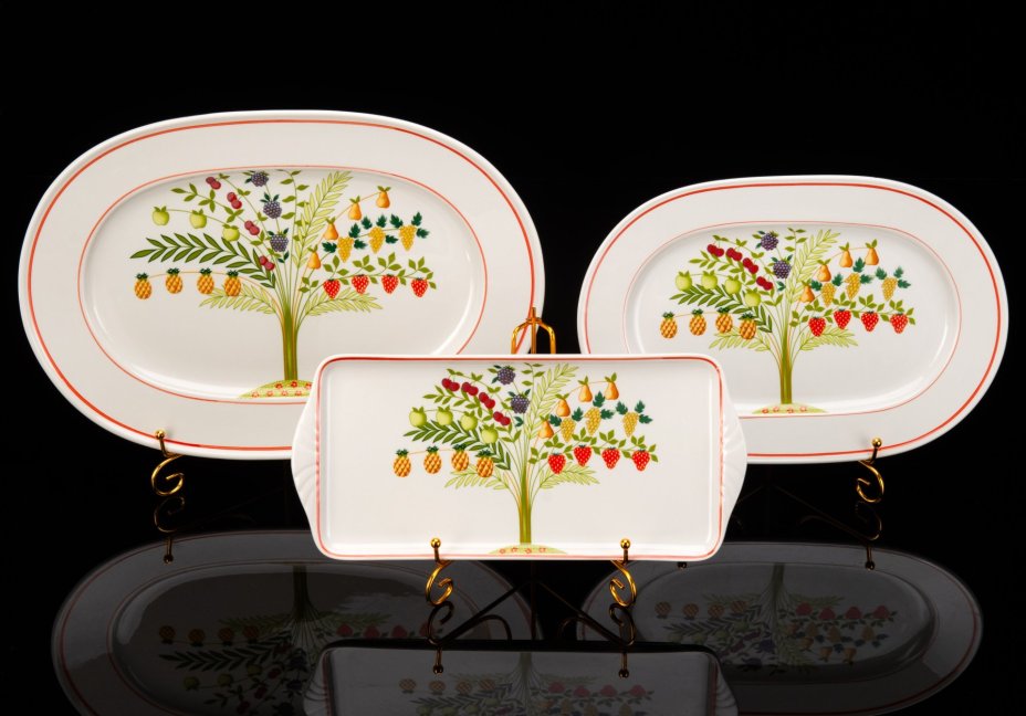 Набор сервировочных блюд (три предмета),  коллекция Bon Appetit, фарфор, vitro, Villeroy & Boch, Германия, 1983-1989 гг.