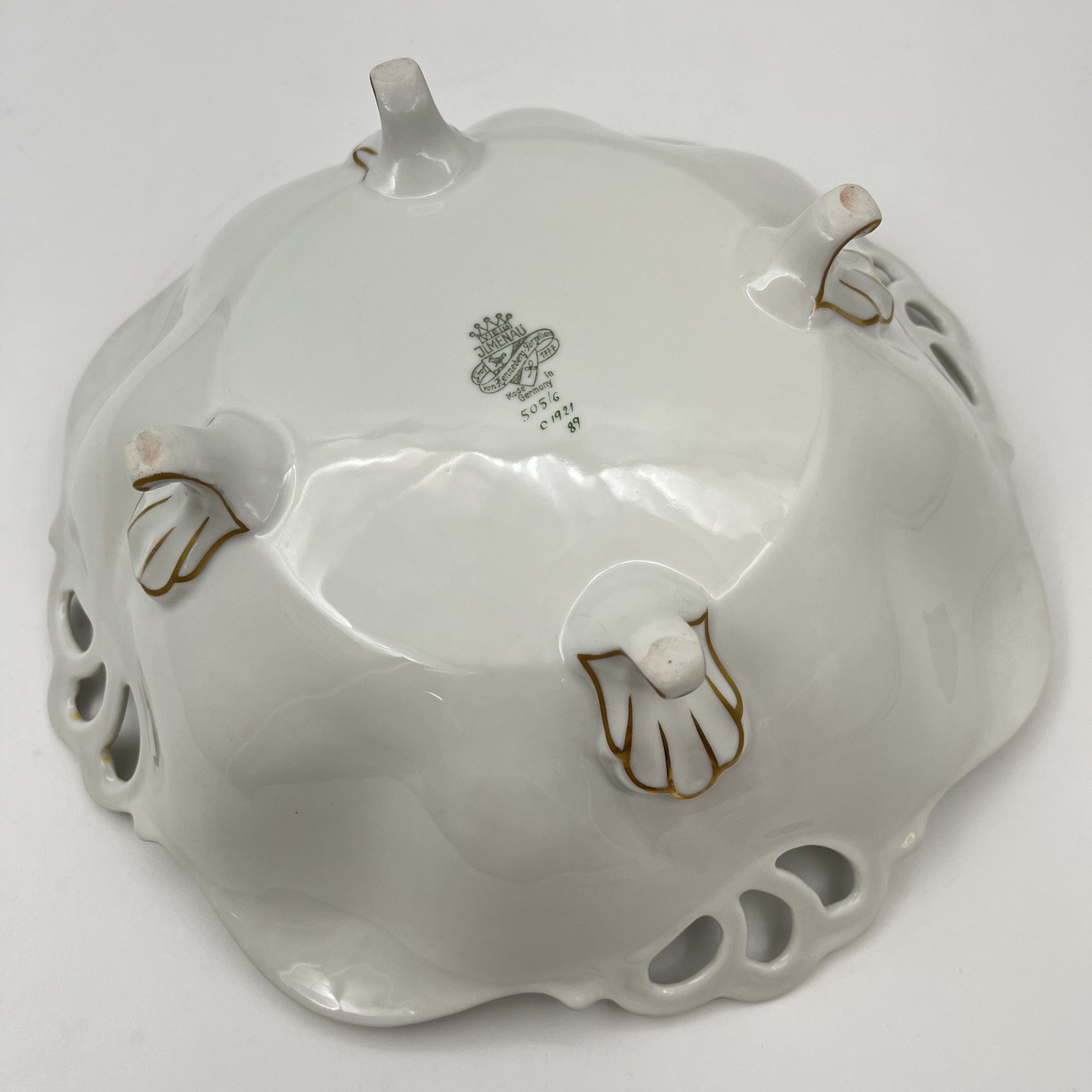 Блюдо (фруктовница) с прорезным бортом "Мейсенский букет"