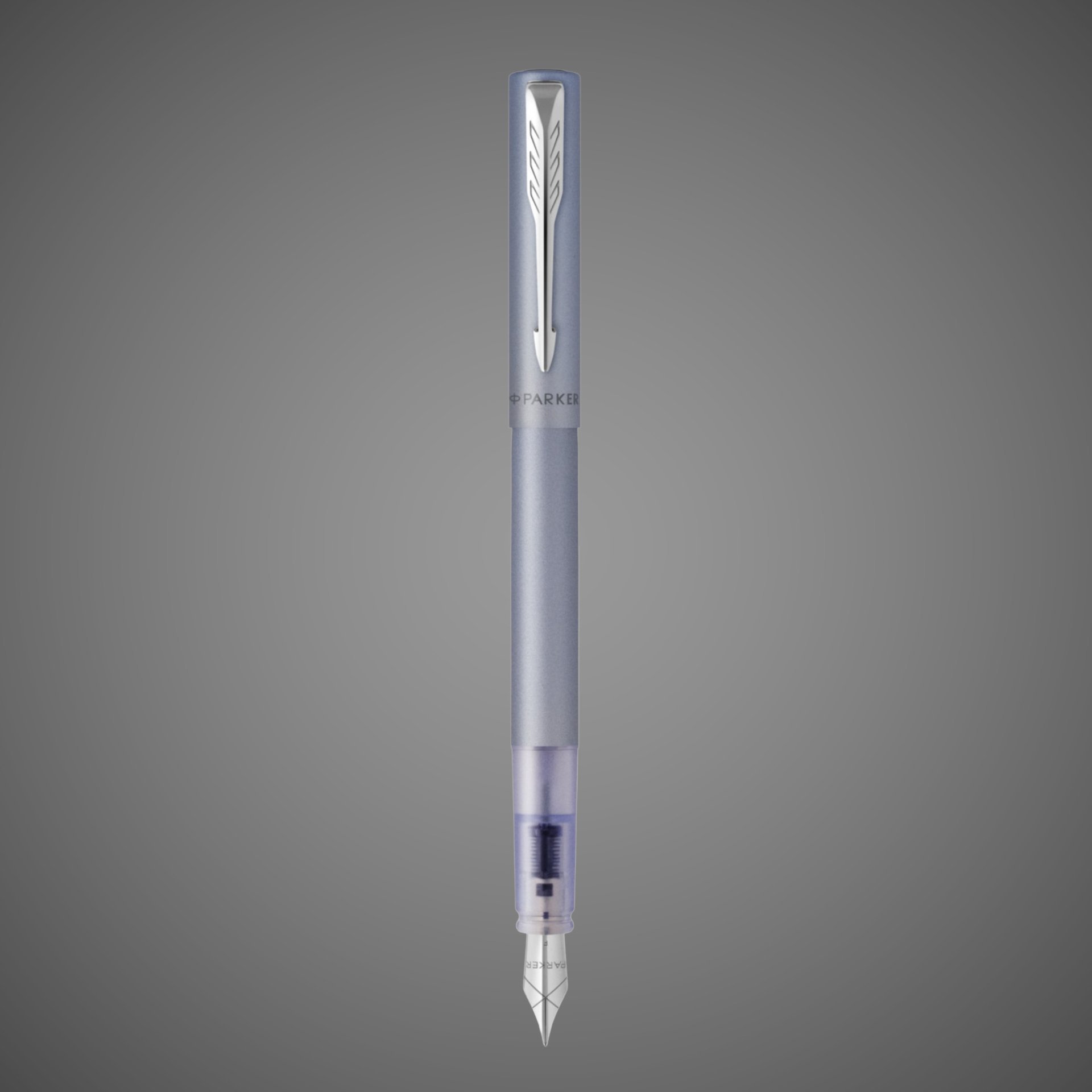 Перьевая ручка Parker Vector XL Silver Blue CT, цвет чернил blue, перо: F/M, в подарочной упаковке., Лаки и смолы: лак, нержавеющая сталь, пластик, хром
