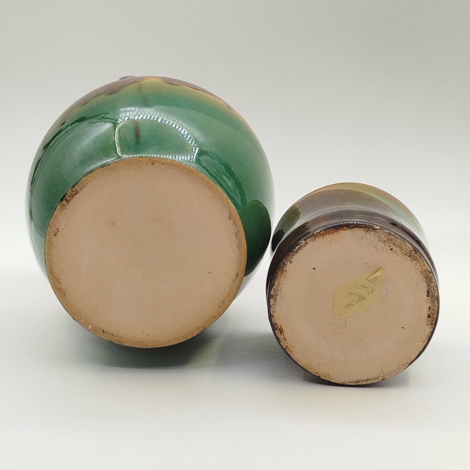 Набор из кувшина и стакана в коричнево-зеленой гамме