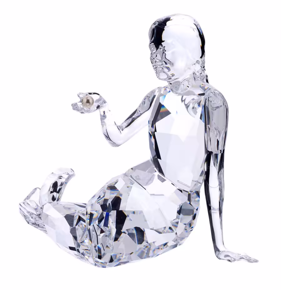Статуэтка "Русалочка", в родной коробке, хрусталь Swarovski, жемчужина, фирма "Swarovski", Австрия, 2000-2015 гг., Swarovski