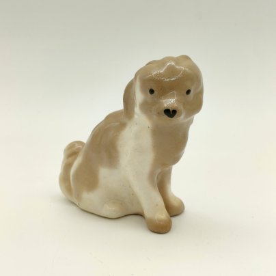 Статуэтка "Собака", фаянс, аэрография, роспись, СССР, 1960-1980 гг.