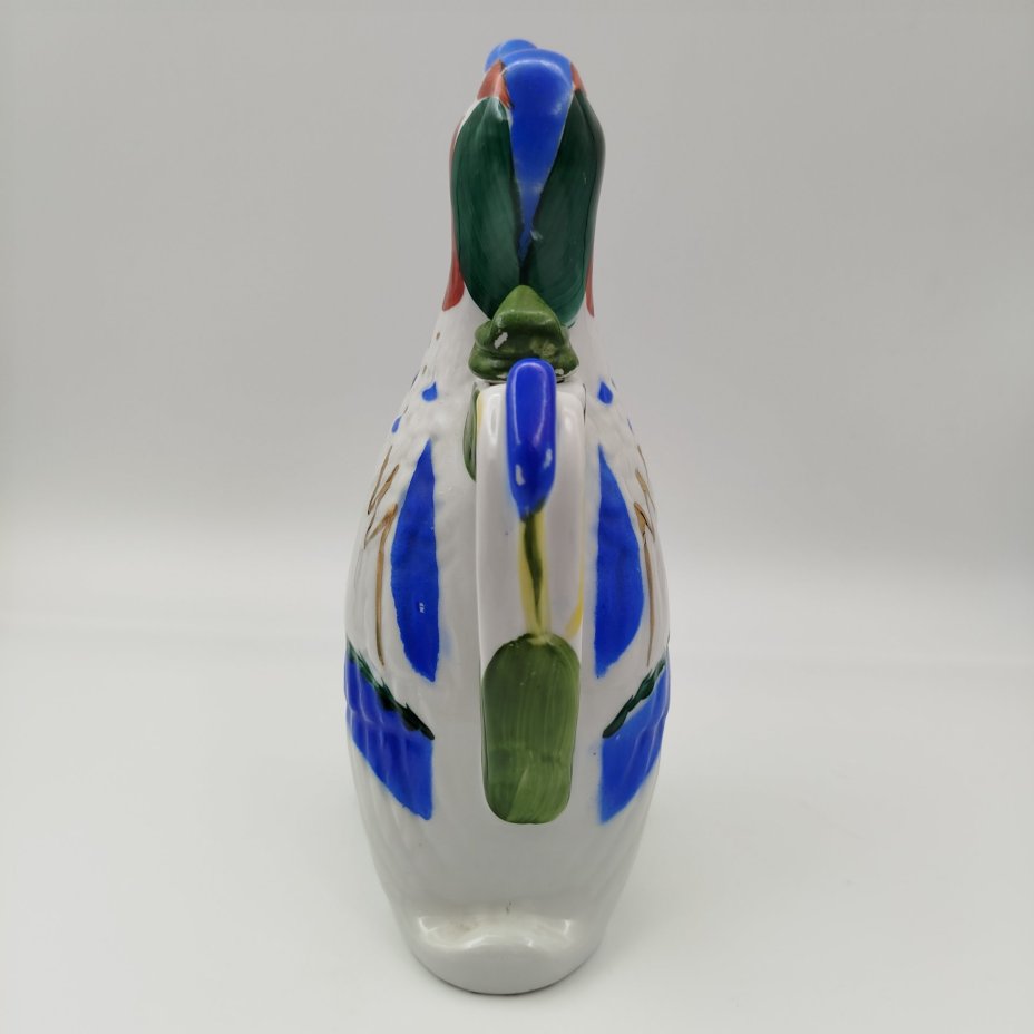 Штоф "Утка", скульптор Ризнич И.И., фарфор, роспись, золочение, Ленинградский фарфоровый завод (ЛФЗ), СССР, 1960-1970 гг.