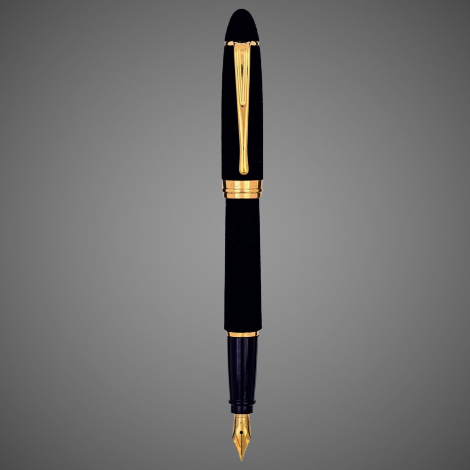 Перьевая ручка Aurora Ipsilon Velvet Black GT, перо - F, в подарочной коробке, Материал ткани: бархат, велюр, позолота, позолота