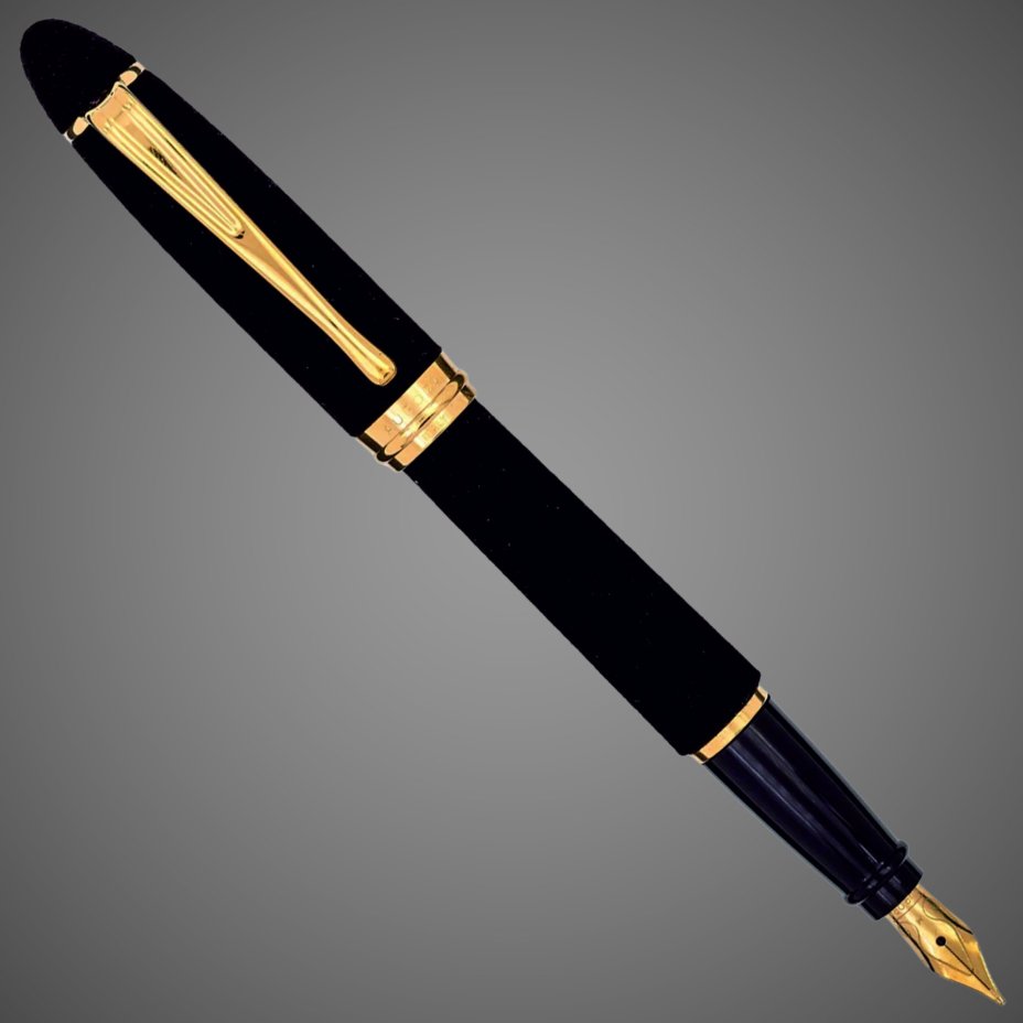 Перьевая ручка Aurora Ipsilon Velvet Black GT, перо - F, в подарочной коробке, Материал ткани: бархат, велюр, позолота, позолота