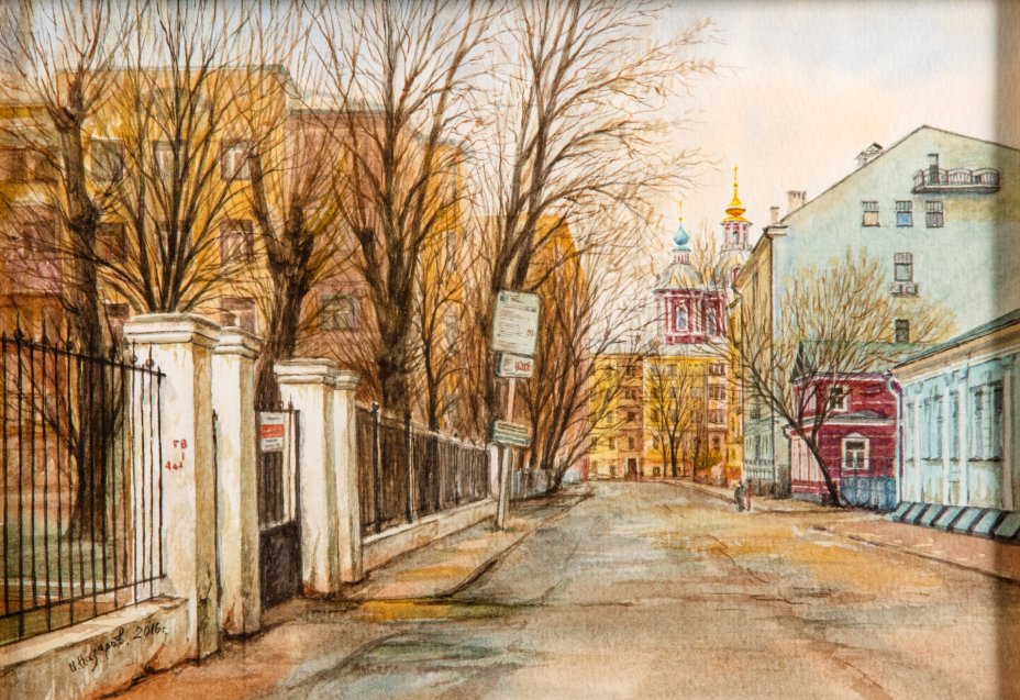 И.В. Назаров "На Пречистенке. М. Кропоткинская", Москва