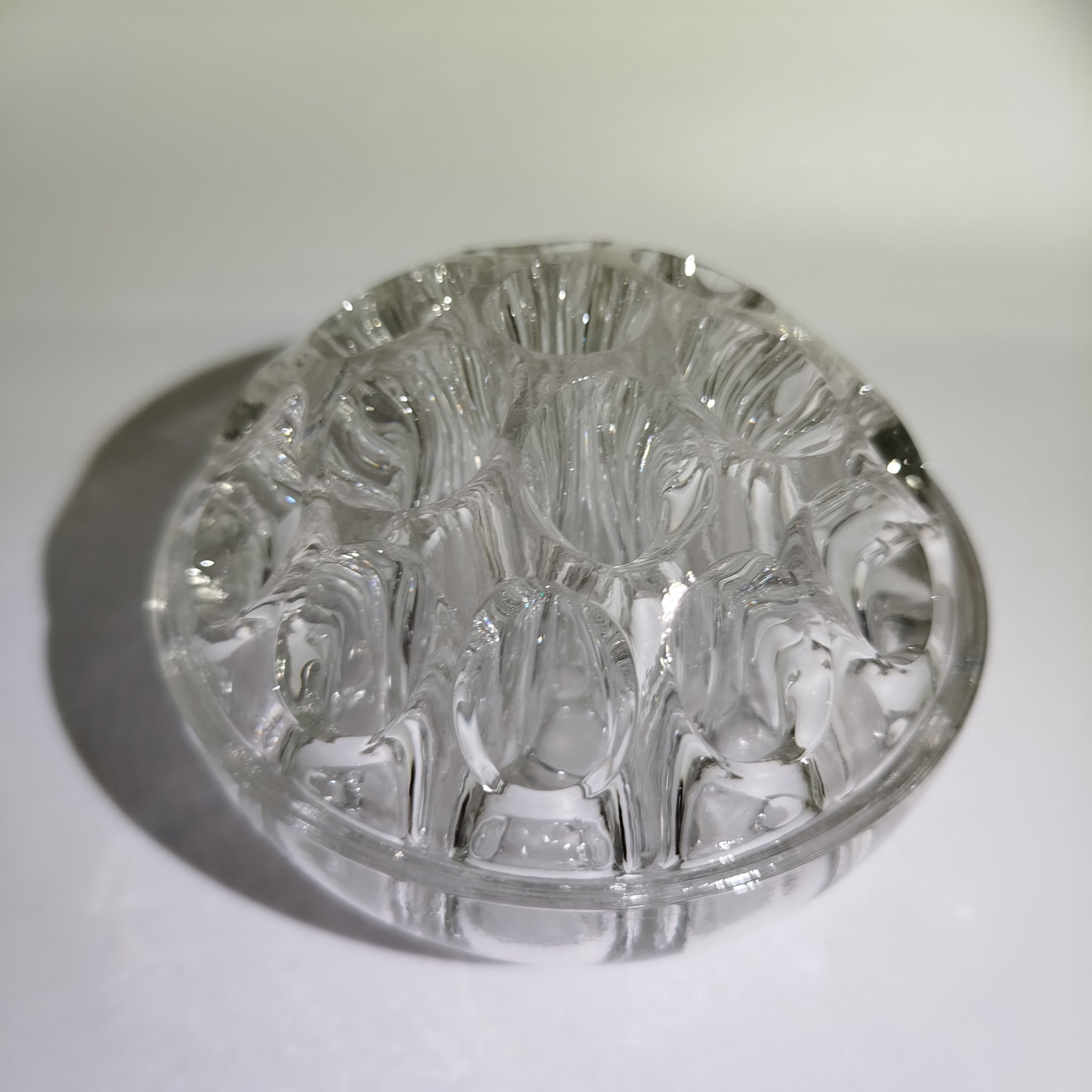 Ваза-подставка для цветов (роуз-боул, rose-bowl), стекло, пресс, Западная Европа, 1960-1980 гг.