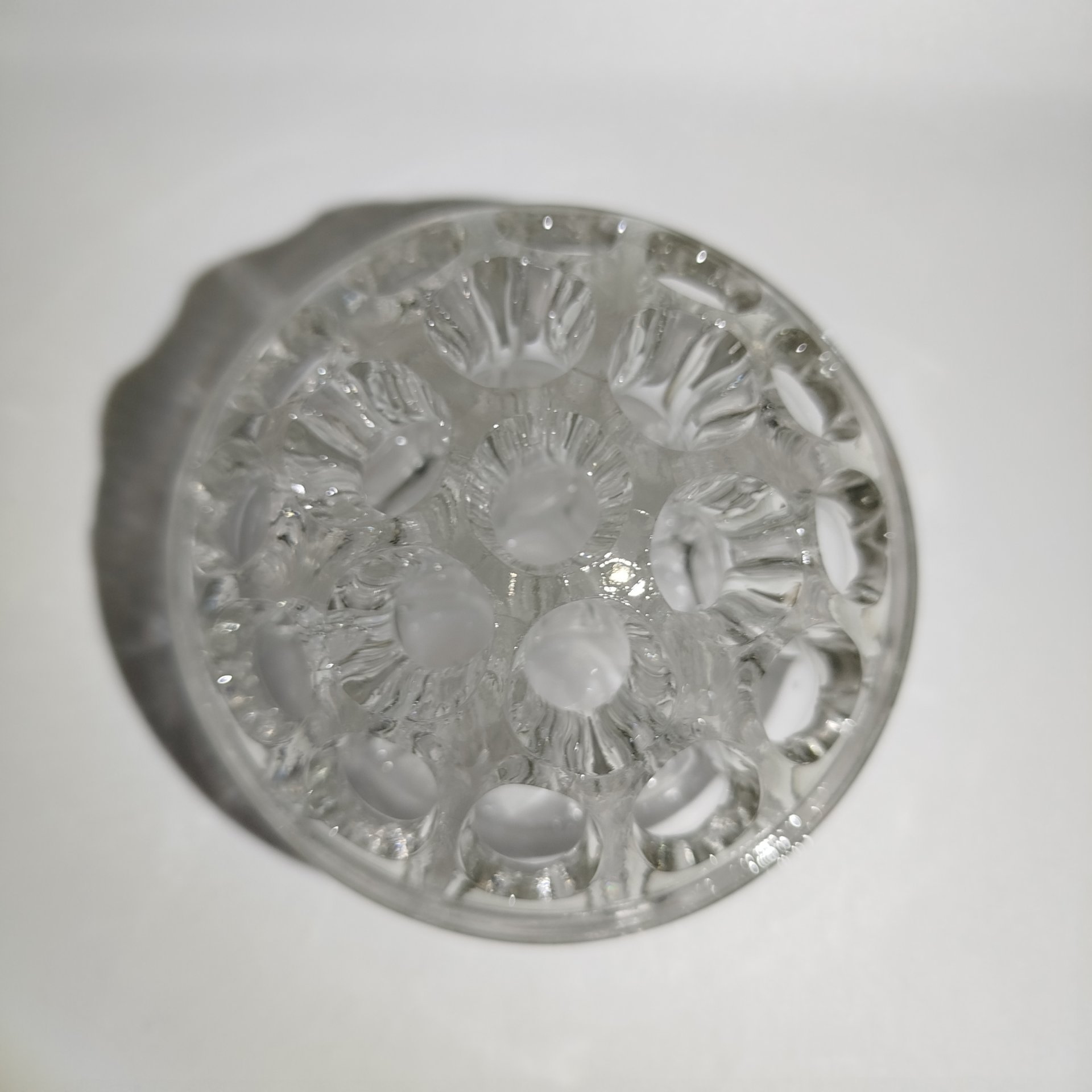 Ваза-подставка для цветов (роуз-боул, rose-bowl), стекло, пресс, Западная Европа, 1960-1980 гг.