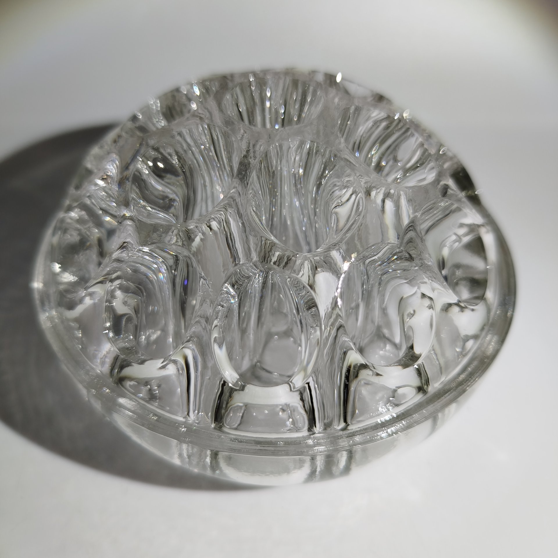 Ваза-подставка для цветов (роуз-боул, rose-bowl), стекло, пресс, Западная Европа, 1960-1980 гг.