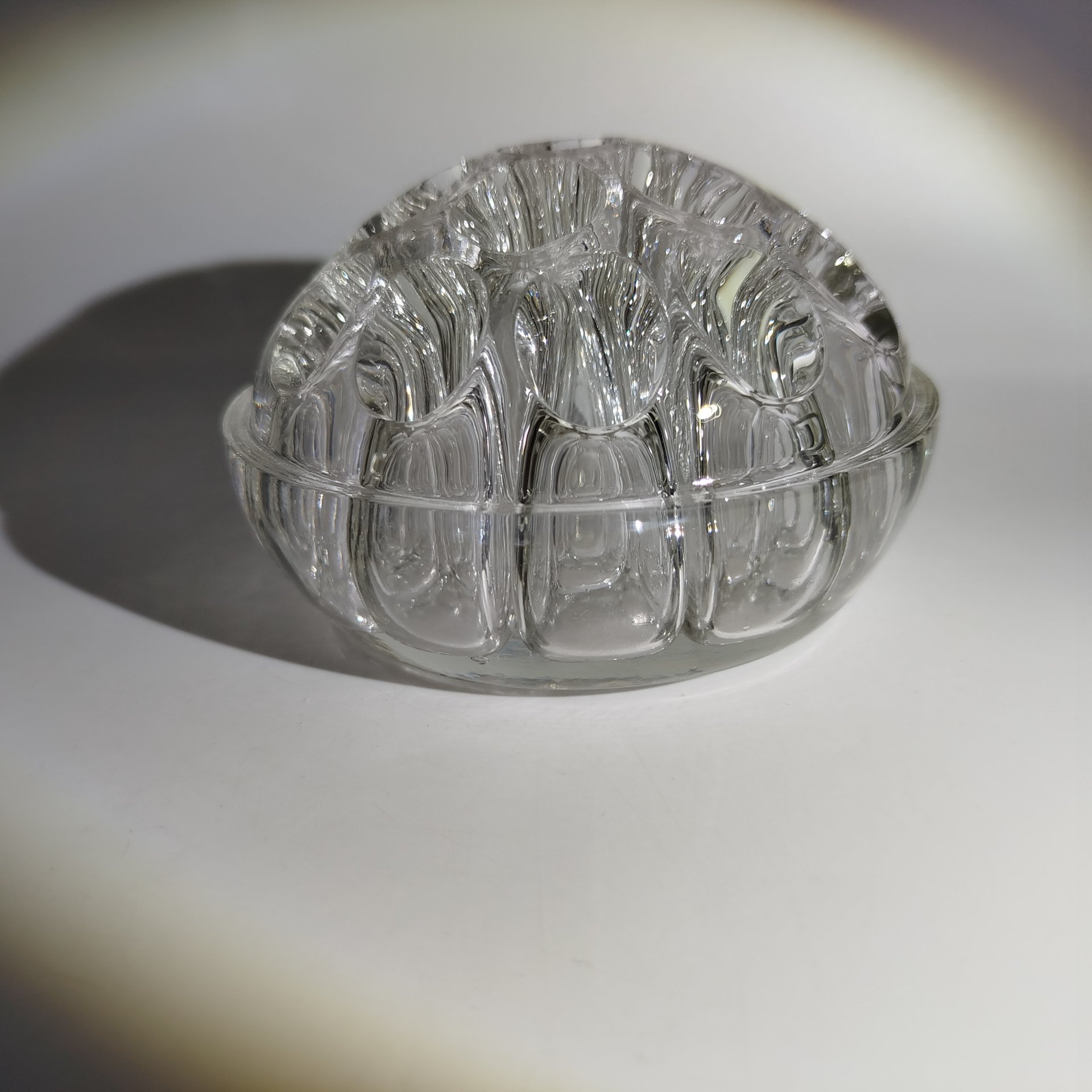 Ваза-подставка для цветов (роуз-боул, rose-bowl), стекло, пресс, Западная Европа, 1960-1980 гг.