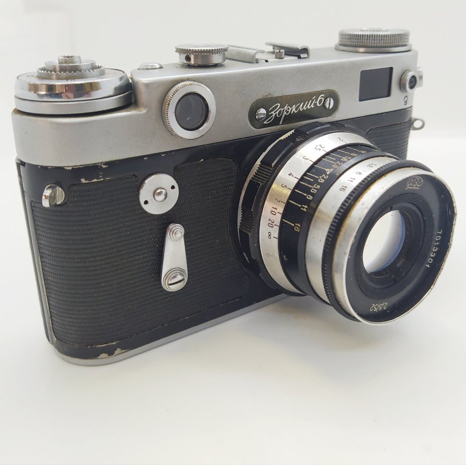 Фотоаппарат плёночный "Зоркий-6" с объективом "Индустар-61" (без кофра), металл, стекло, пластик, Красногорский механический завод (КМЗ), Красногорский механический завод (КМЗ)