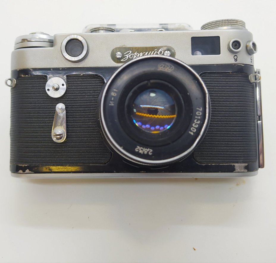 Фотоаппарат плёночный "Зоркий-6" с объективом "Индустар-61" (без кофра), металл, стекло, пластик, Красногорский механический завод (КМЗ), Красногорский механический завод (КМЗ)