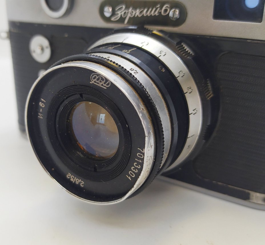 Фотоаппарат плёночный "Зоркий-6" с объективом "Индустар-61" (без кофра), металл, стекло, пластик, Красногорский механический завод (КМЗ), Красногорский механический завод (КМЗ)