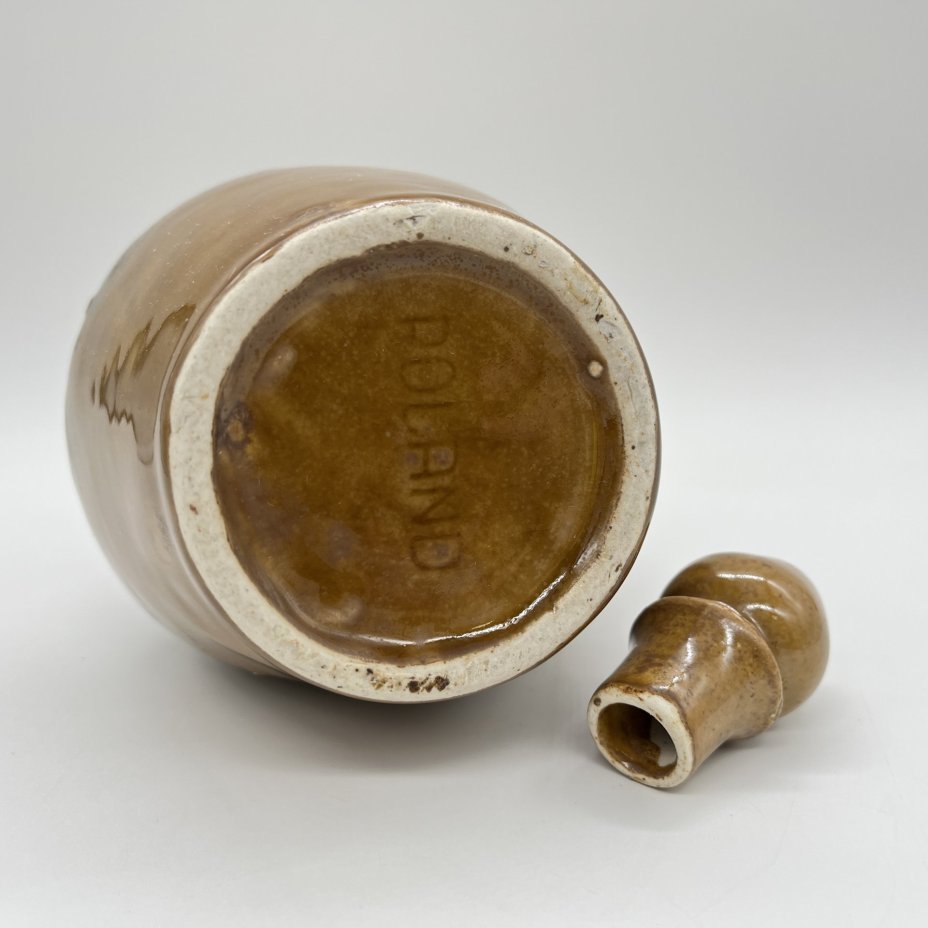 Штоф лаконичной формы, керамика, цветные поливы